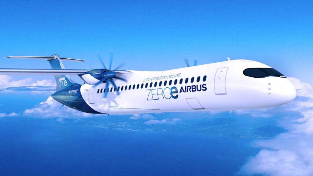 A rendering of Airbus' Airbus Zero E concept. Photo credit: Airbus.