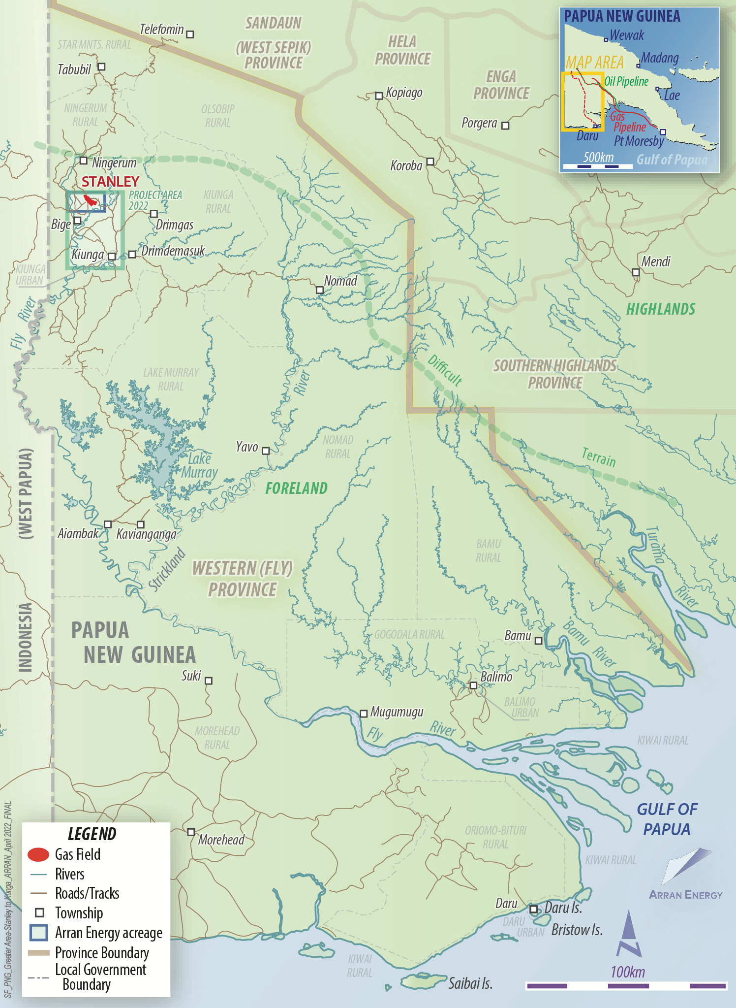 The location of the project in Western Province (click to enlarge). Credit: Arran Energy